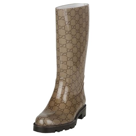 gucci rain boots new|gucci print thigh high boots.